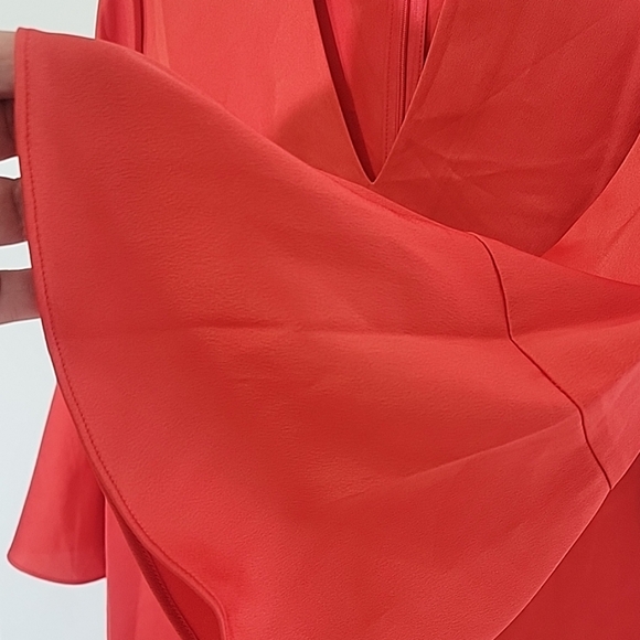 Philosophy Republic Clothing Red Sheath Dress with 3/4 Bell Sleeves Size L - Picture 9 of 9